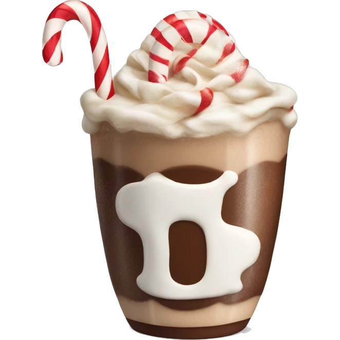 Mocha with cream and candy canes  emoji