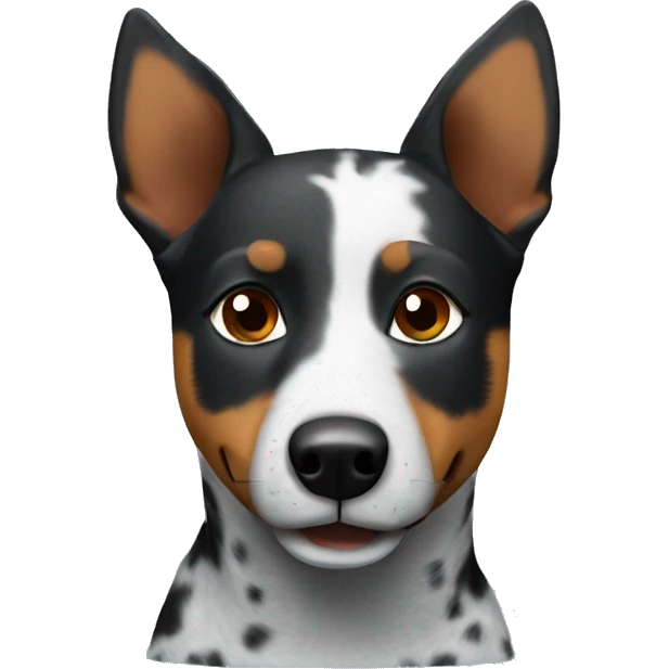 Blue heeler with black and brown on right side of face emoji
