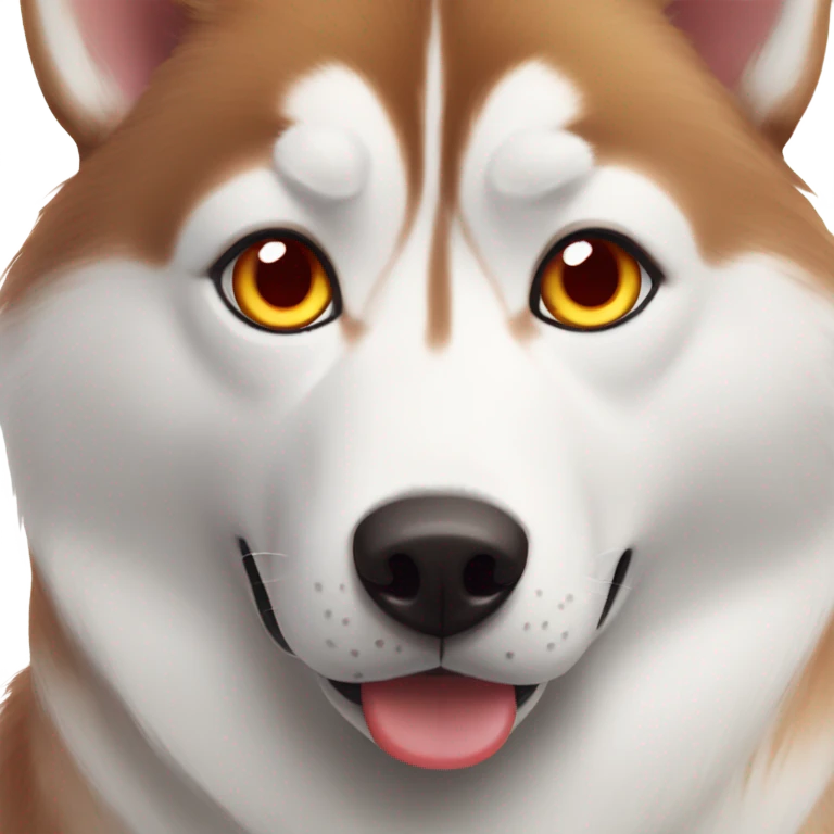 Red husky amber eyes red nose emoji