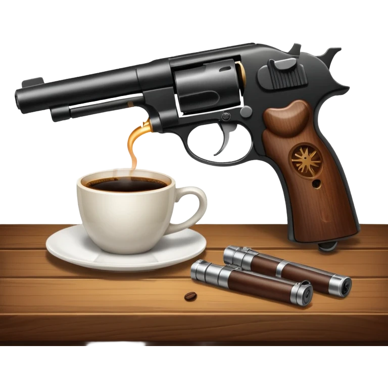 Coffee and pistol emoji