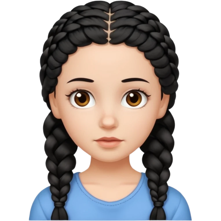 white girl with baby hair full braids black emoji