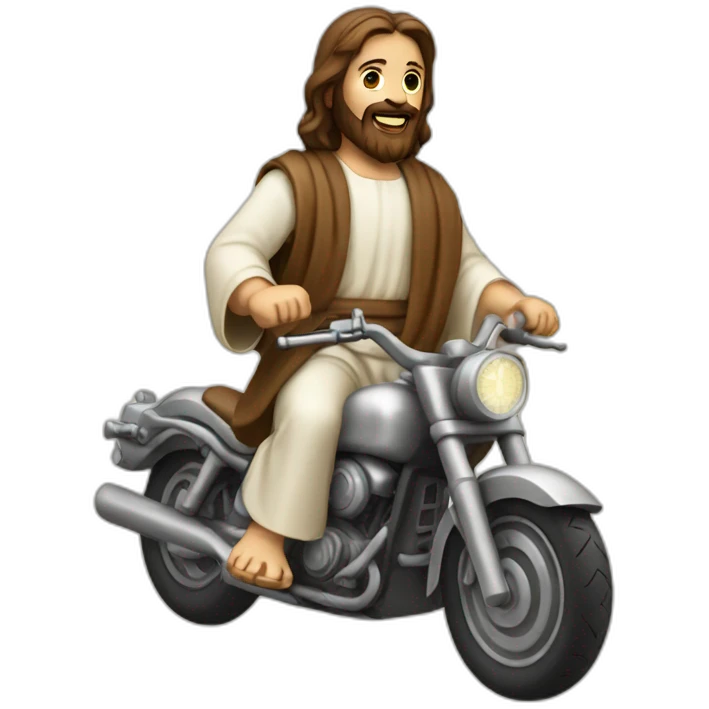 jesus on a motorbike emoji