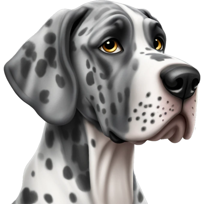 Grey and black Merle Great Dane  emoji