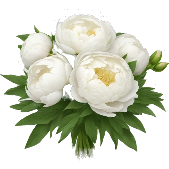 White peonies bouquet  emoji