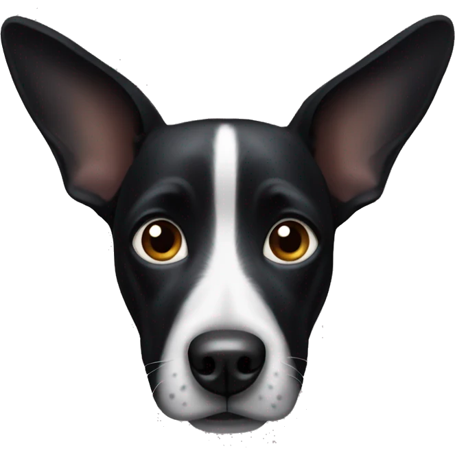 Black dog big ears emoji