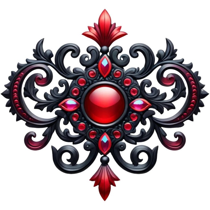  Black-Red-Iridescent-Decoration emoji