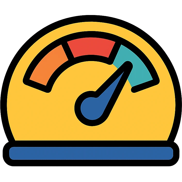 tachometer icon with color outline emoji