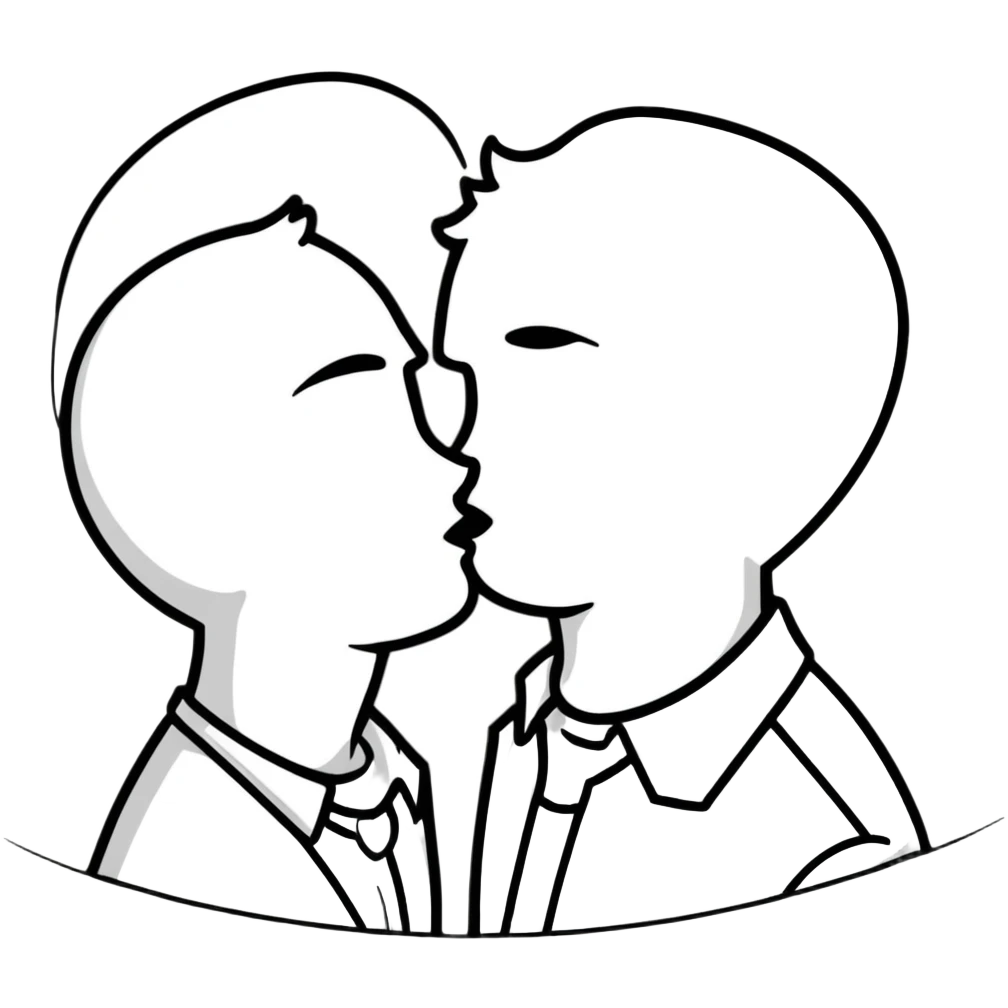Men kissing emoji