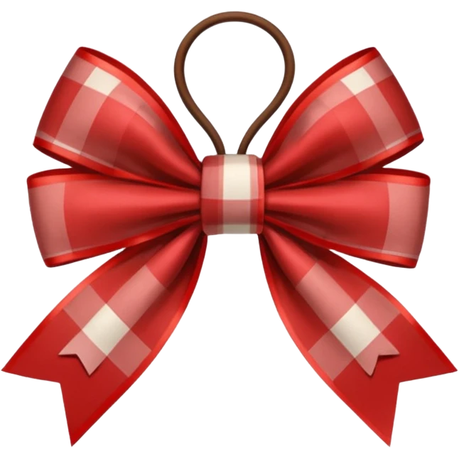 Red brown checked Bow emoji