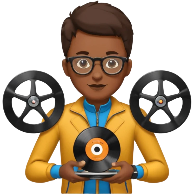 Record Collector + vinyl disc, City Cyclists. emoji