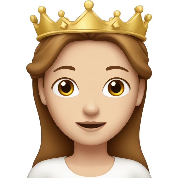 White Girl with brown hair and a crown  emoji