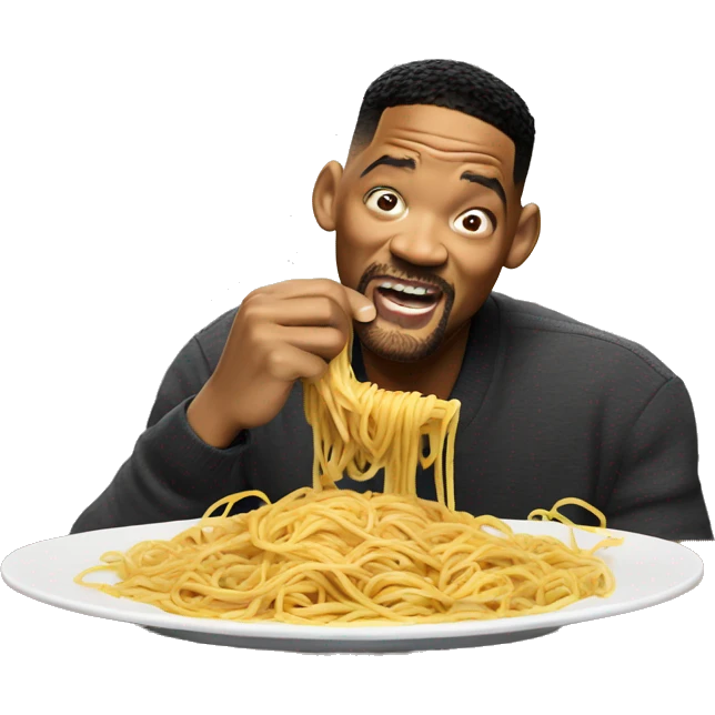 Will Smith messily eating spaghetti  emoji