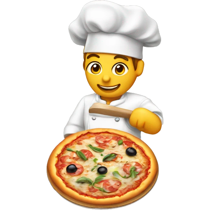 Chef making pizza on gondola  emoji