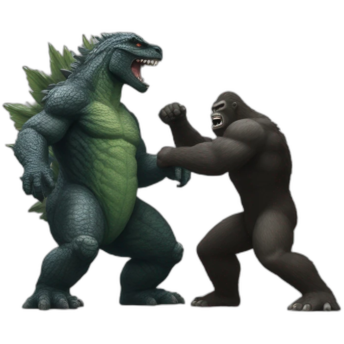 Godzilla fighting king kong emoji
