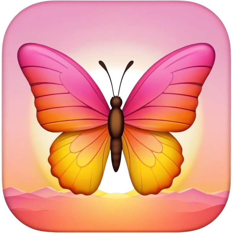 Butterfly shaped sunrise emoji