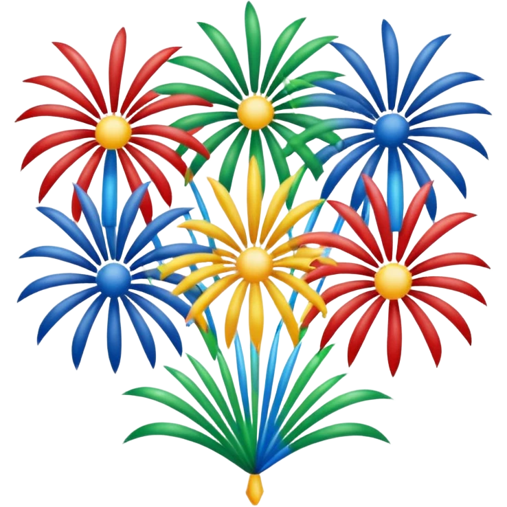 Several realistic Fireworks  emoji