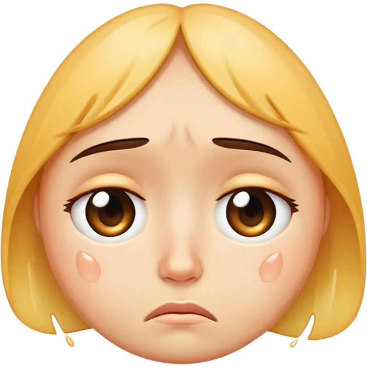 face with big teardrops, sad but cute emoji