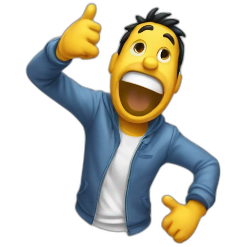 Goofy emoji throwing up hang 10 emoji