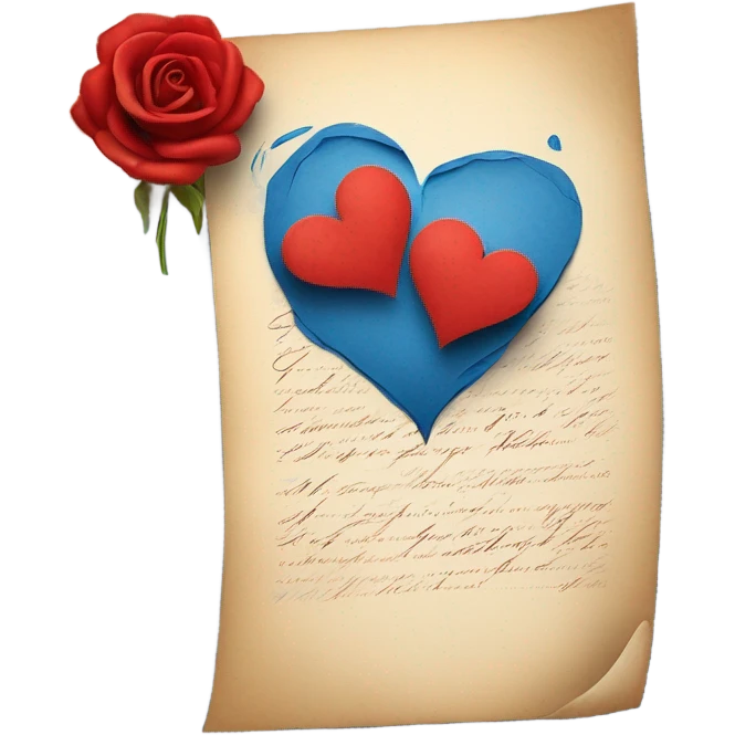 Carta de amor escrita a mano emoji