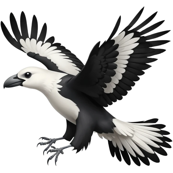white crow flying emoji