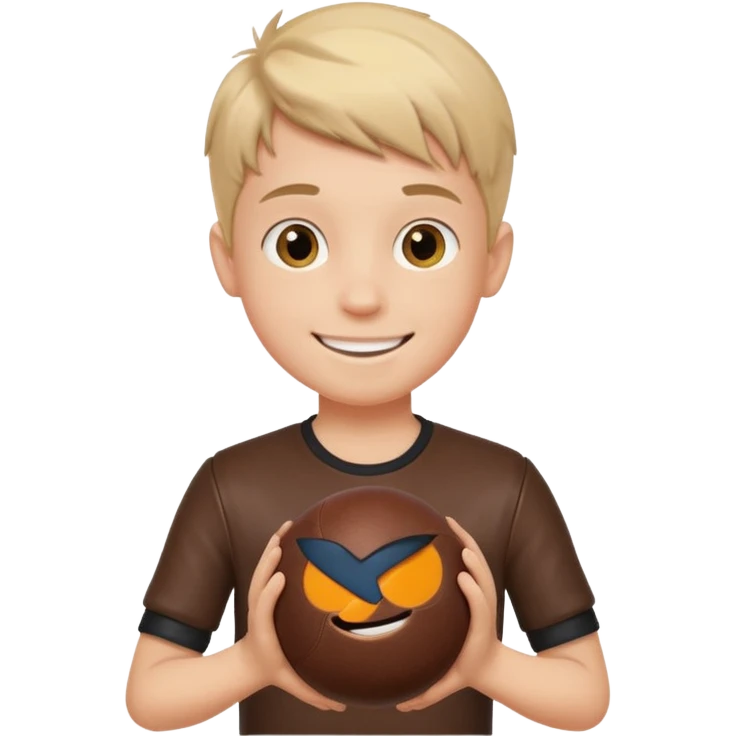 Boy with a ball in his hand  emoji