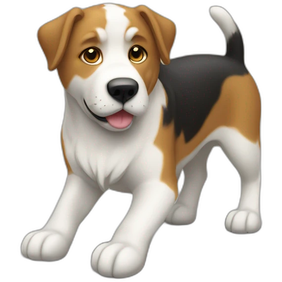Un chat sur un chien sur un âne emoji