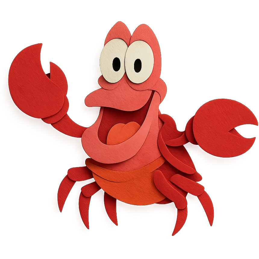 Sebastian the crab from The Little Mermaid emoji