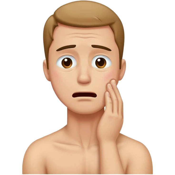 Guy holding neck crying  emoji
