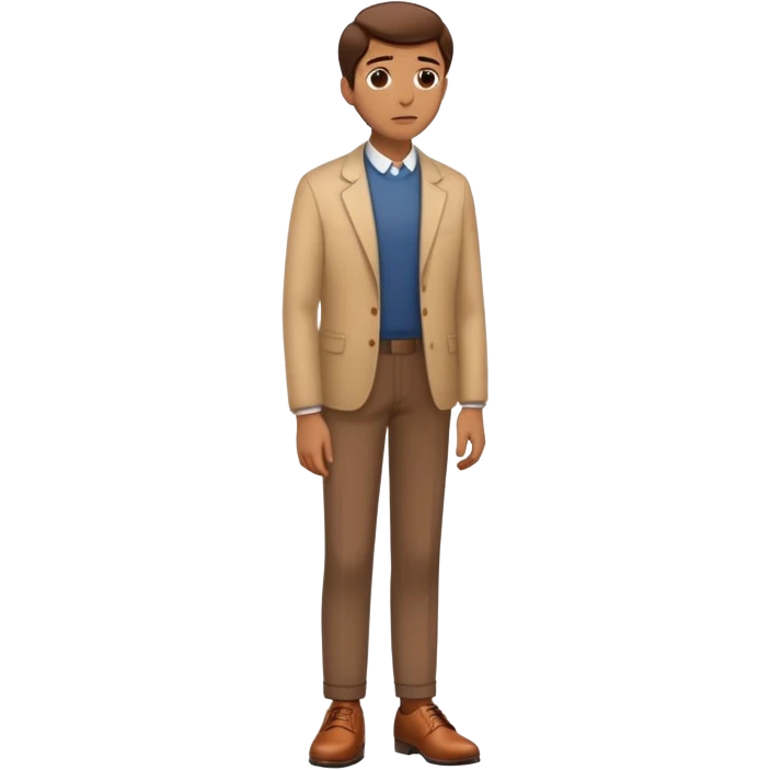 person standing and thinking, wearing brown shoes emoji