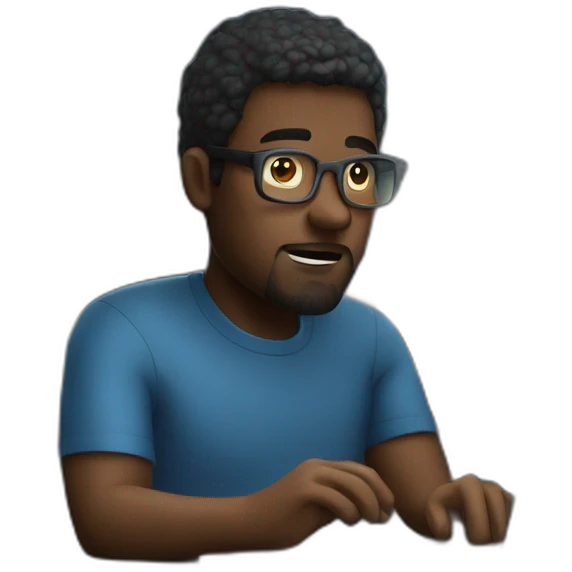 man coding at night emoji
