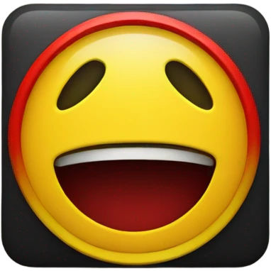 a black and red rectangle with a  yellow circle in the middle". emoji