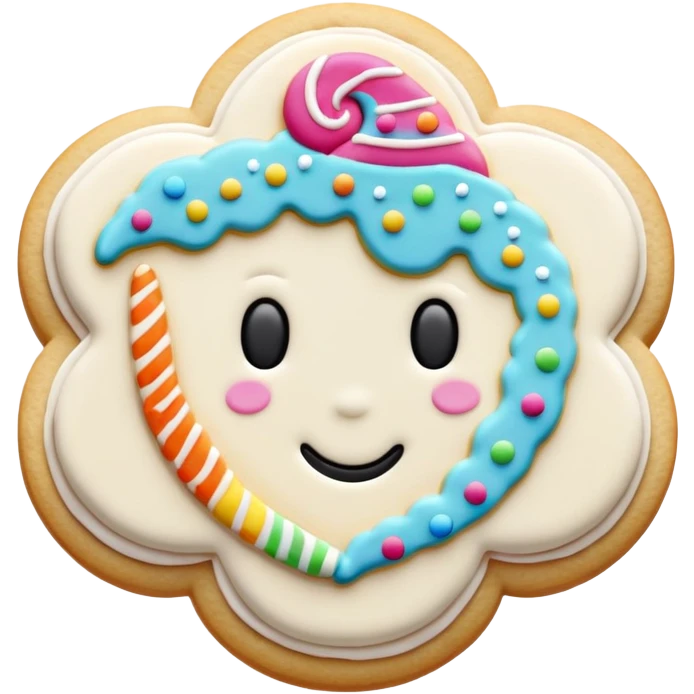 decorated sugar cookie with frosting emoji