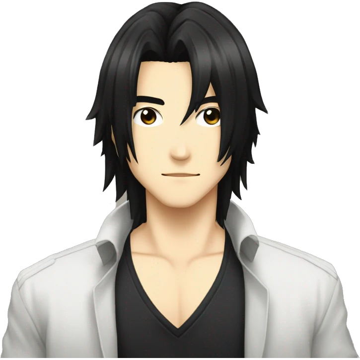 Men gangster keisuke baji with long black hair  without hat cute emoji