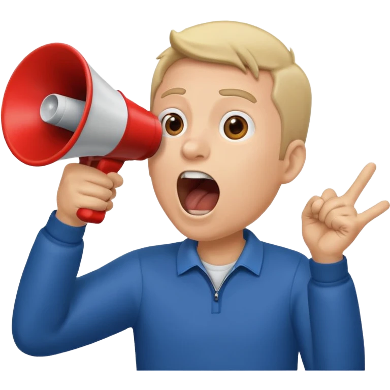 man shouting on megaphone emoji