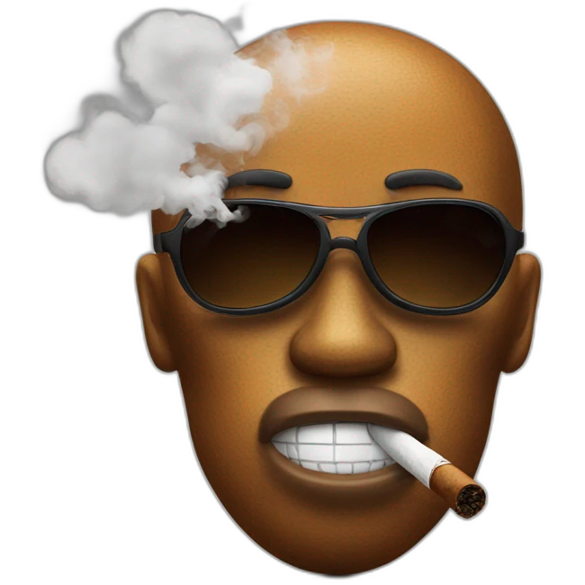 soccer ball smoking a cigar with shades on eyes emoji