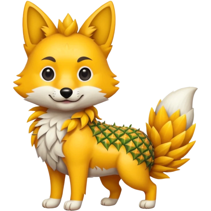 Pineapple-feline-dog-wolf-Fox, full body emoji