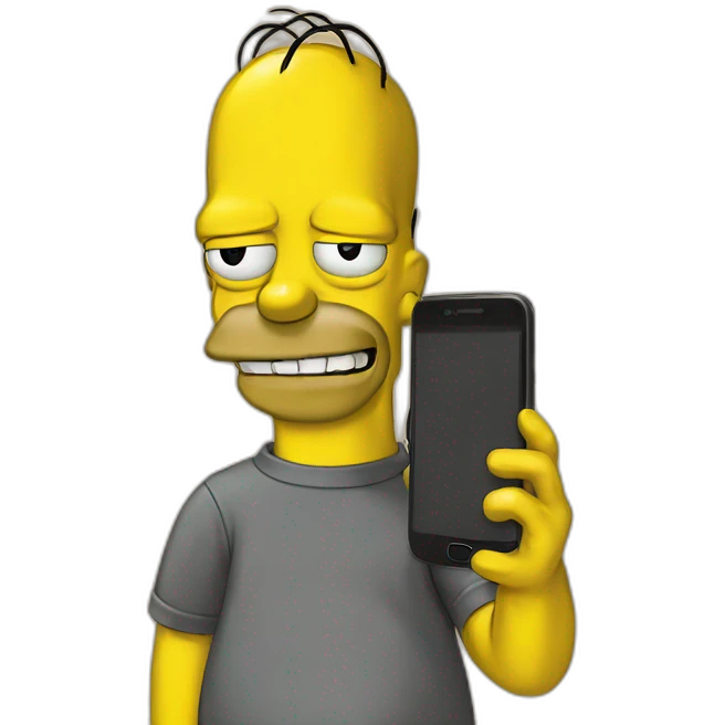 simpsons with phone emoji
