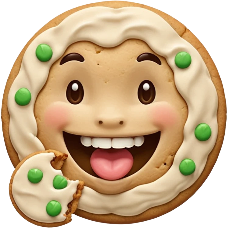 Militar mordiendo galleta expresión feliz emoji