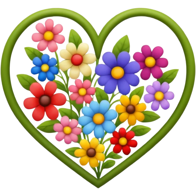 heart with spring gardening emoji