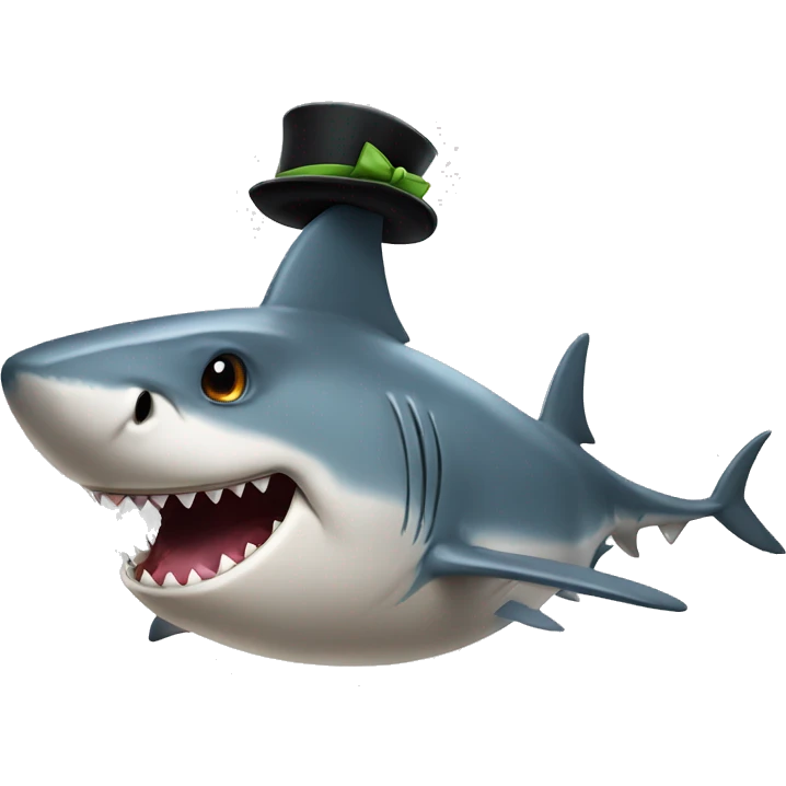 shark with tophat  emoji
