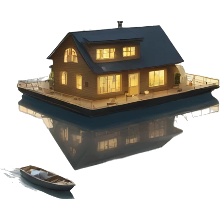 New floating home launch into river emoji