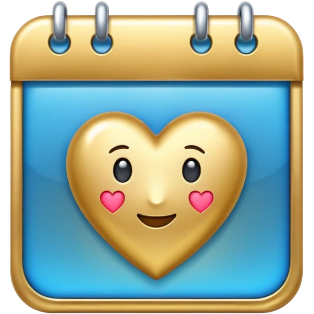 calendar with a shining heart emoji