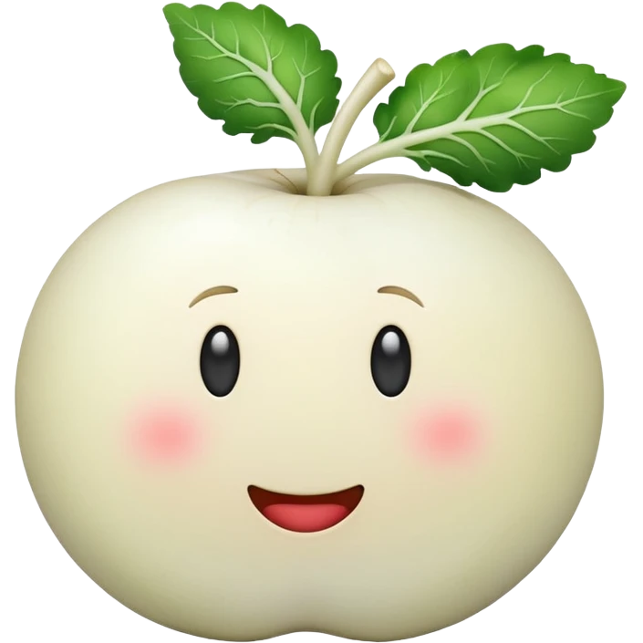 Make white radish apple emoji style emoji