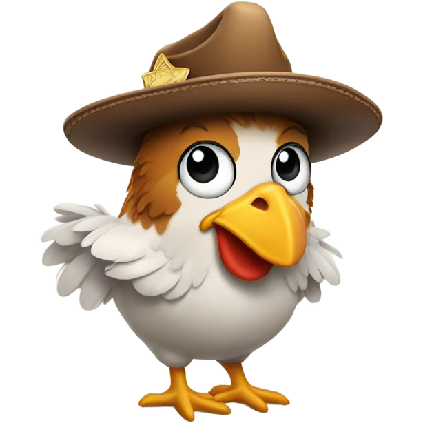 Chicken sheriff emoji