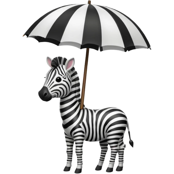 zebra with umbrella emoji