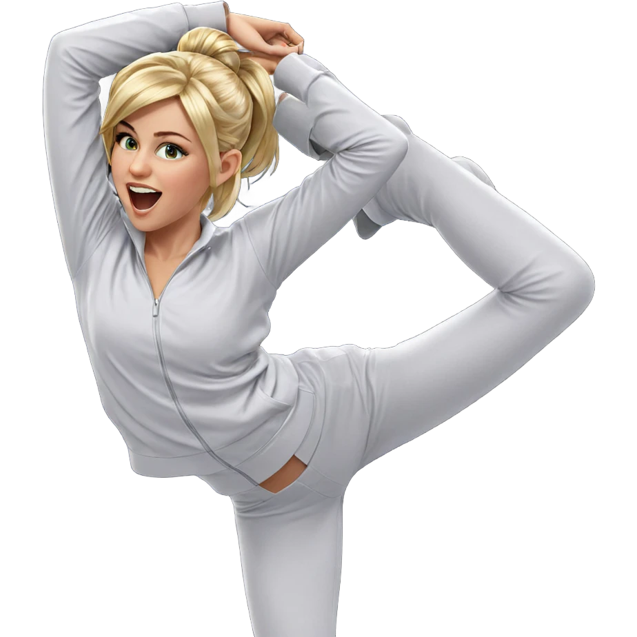 flexible blonde girl portrait emoji