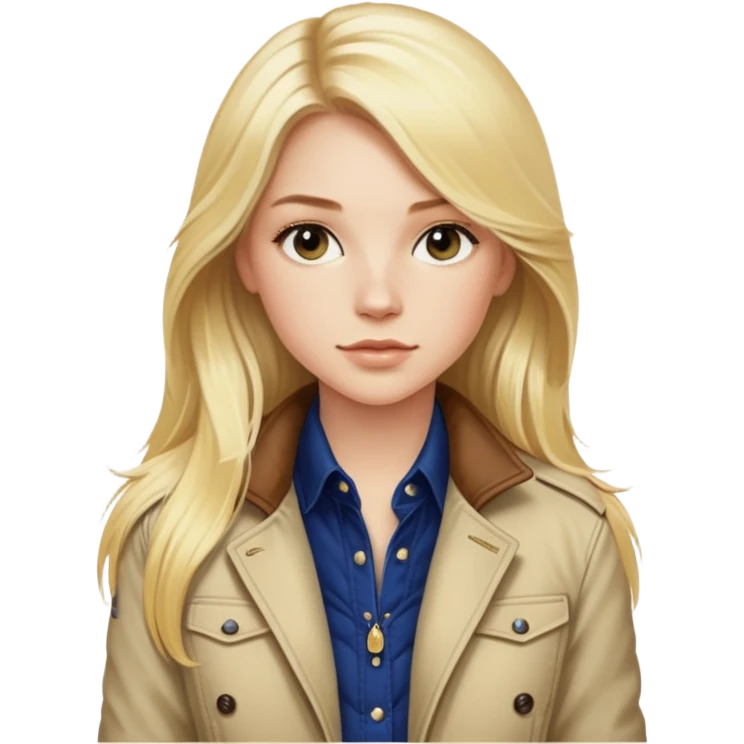 blonde girl long hair in ralph lauren jacket  emoji