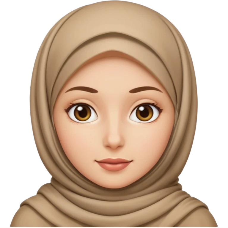 Make a girl with a hijab apple emojies styles and make her white and only her face appear and looking forward not left or right emoji