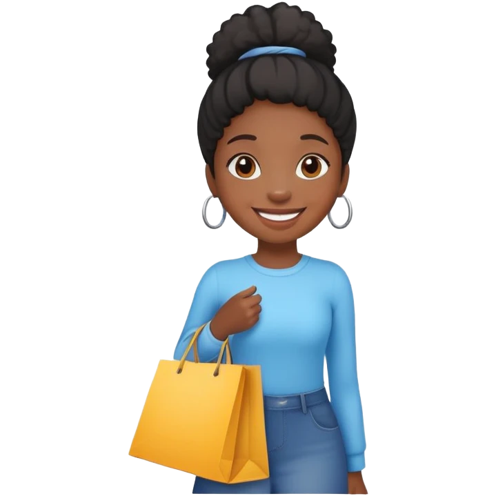 black girl with shopping bags  emoji