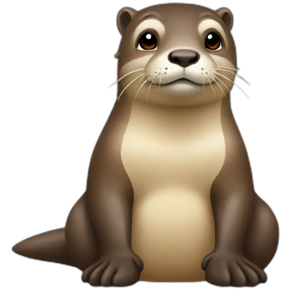 Loutre sur hippopotame emoji